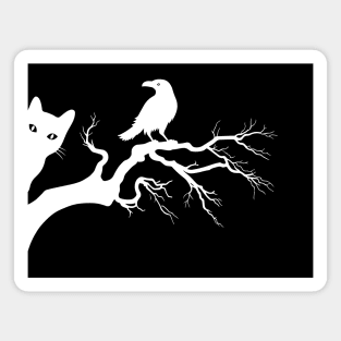 Cat and Crow Magnet